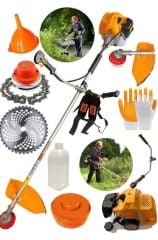 ONON PROFESYONEL YAN TİPİ BENZİNLİ MOTOR OT ÇALI ÇİM BİÇME TIRPAN ÖZEL TASARIM ASKILI